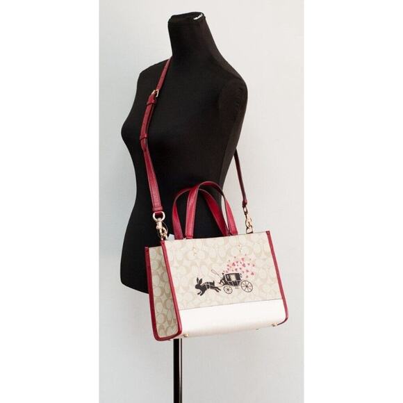 COACH Dempsey Medium Lunar New Year Rabbit Signature Carryall Tote Bag/One Size - Picture 6 of 6